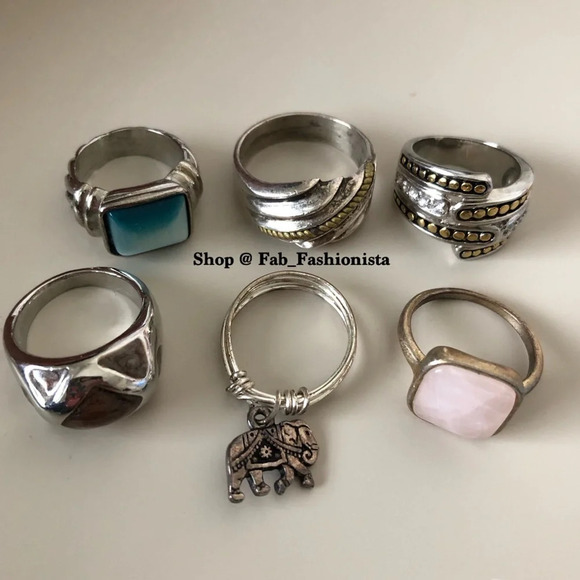 Ring bundle gemstone 5 rings - Picture 1 of 8